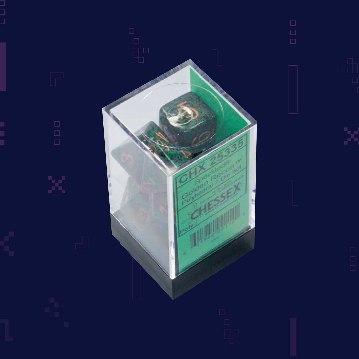 Chessex - Speckled Polyhedral 7 Dice Set - Golden Recon