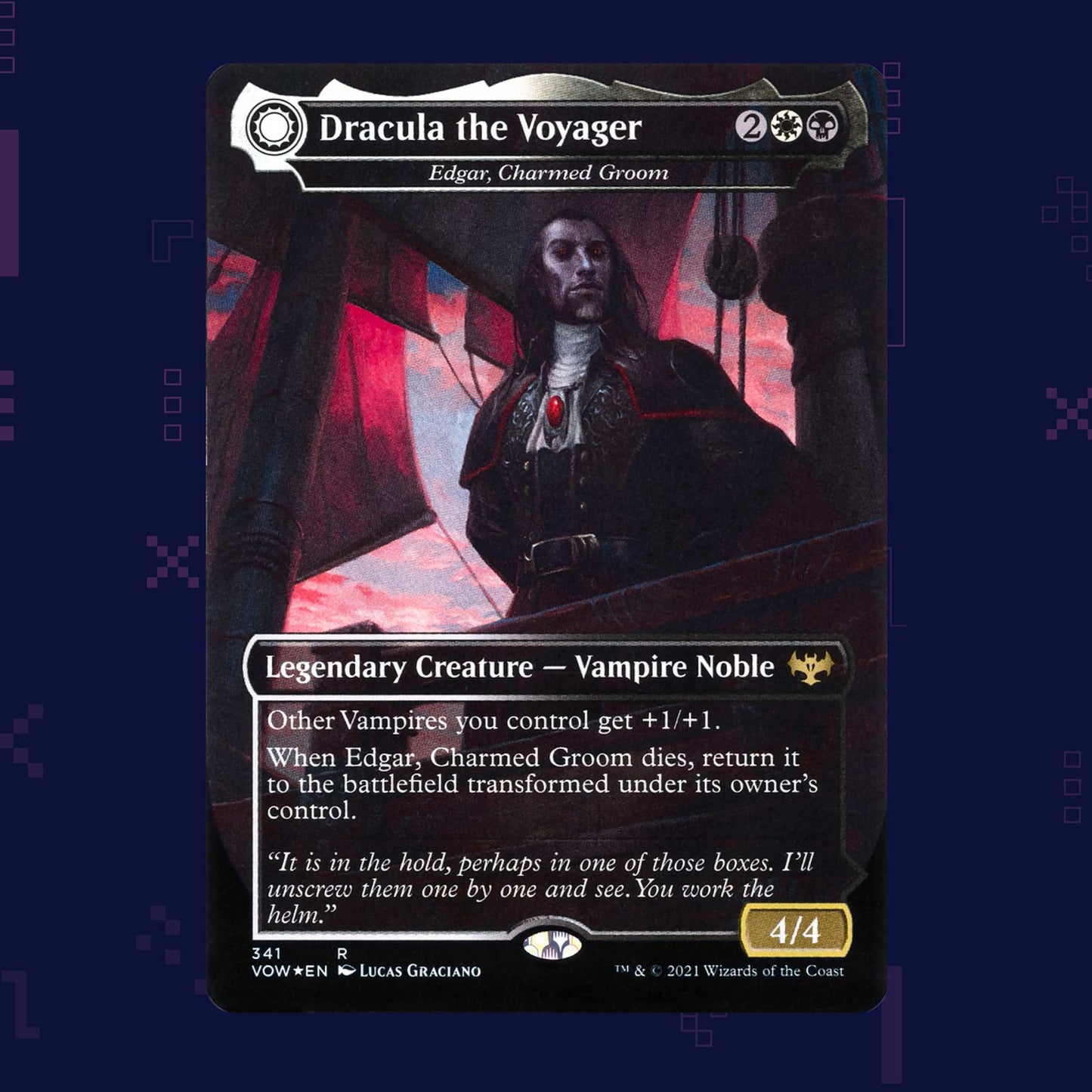 Magic the Gathering - Dracula the Voyager  // Casket of Native Earth R 341 VOW - Borderless Foil