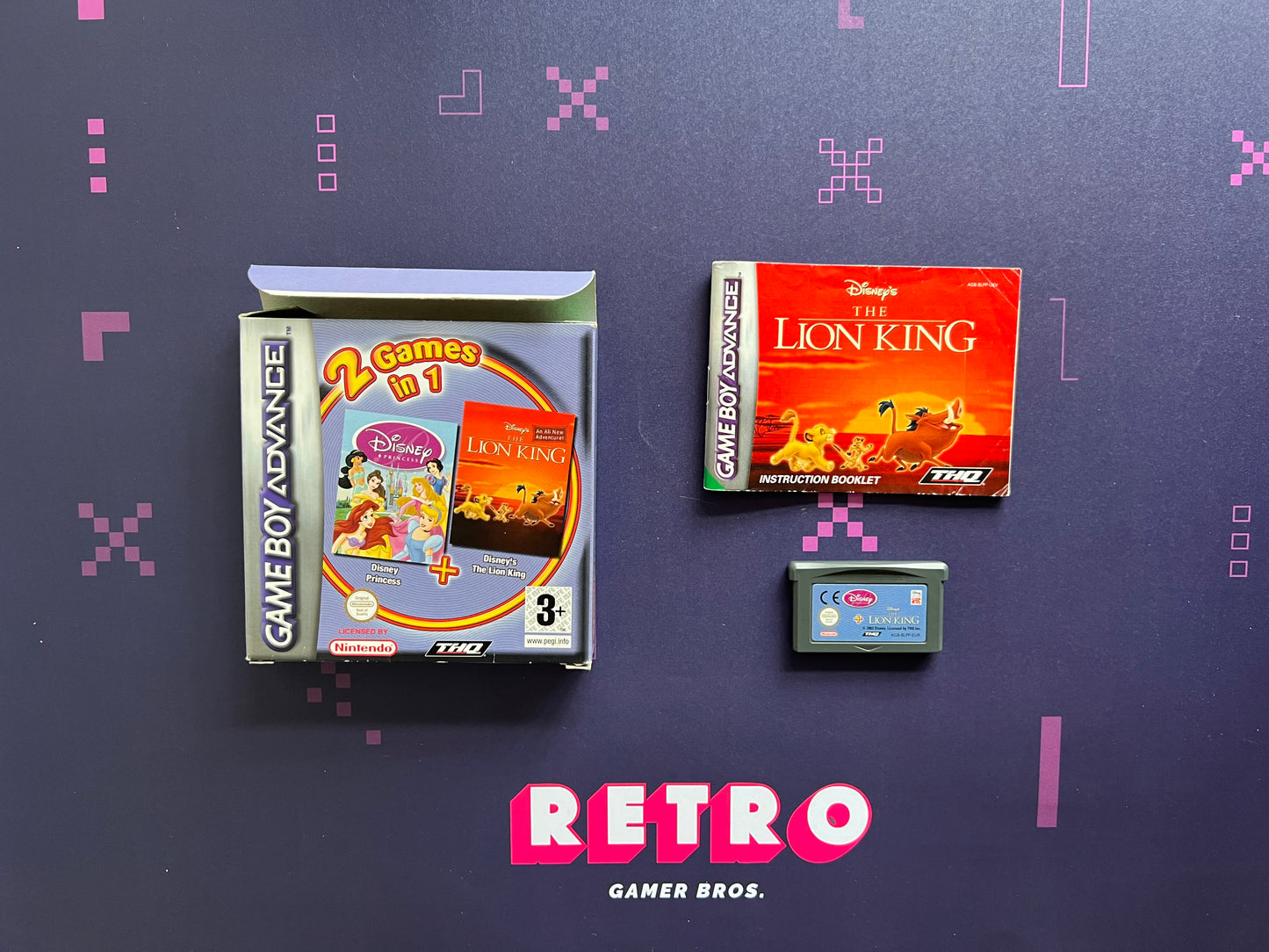 2 Games in 1: Disney Princess + The Lion King - Game Boy Advance Game