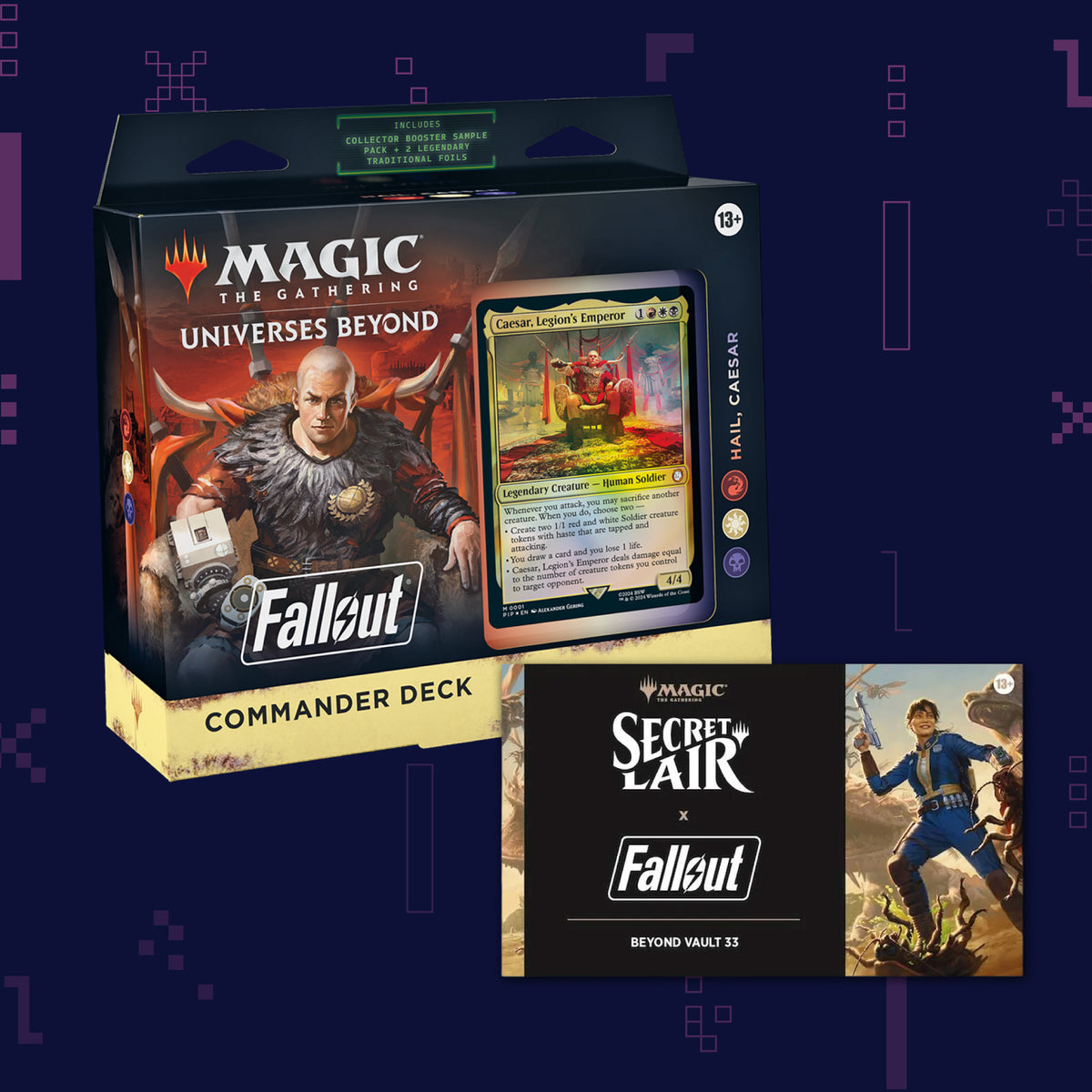 Magic: The Gathering - Universes Beyond: Fallout - Commander Deck - Hail, Caesar + Secret Lair x Fallout®: Beyond Vault 33 Bundle