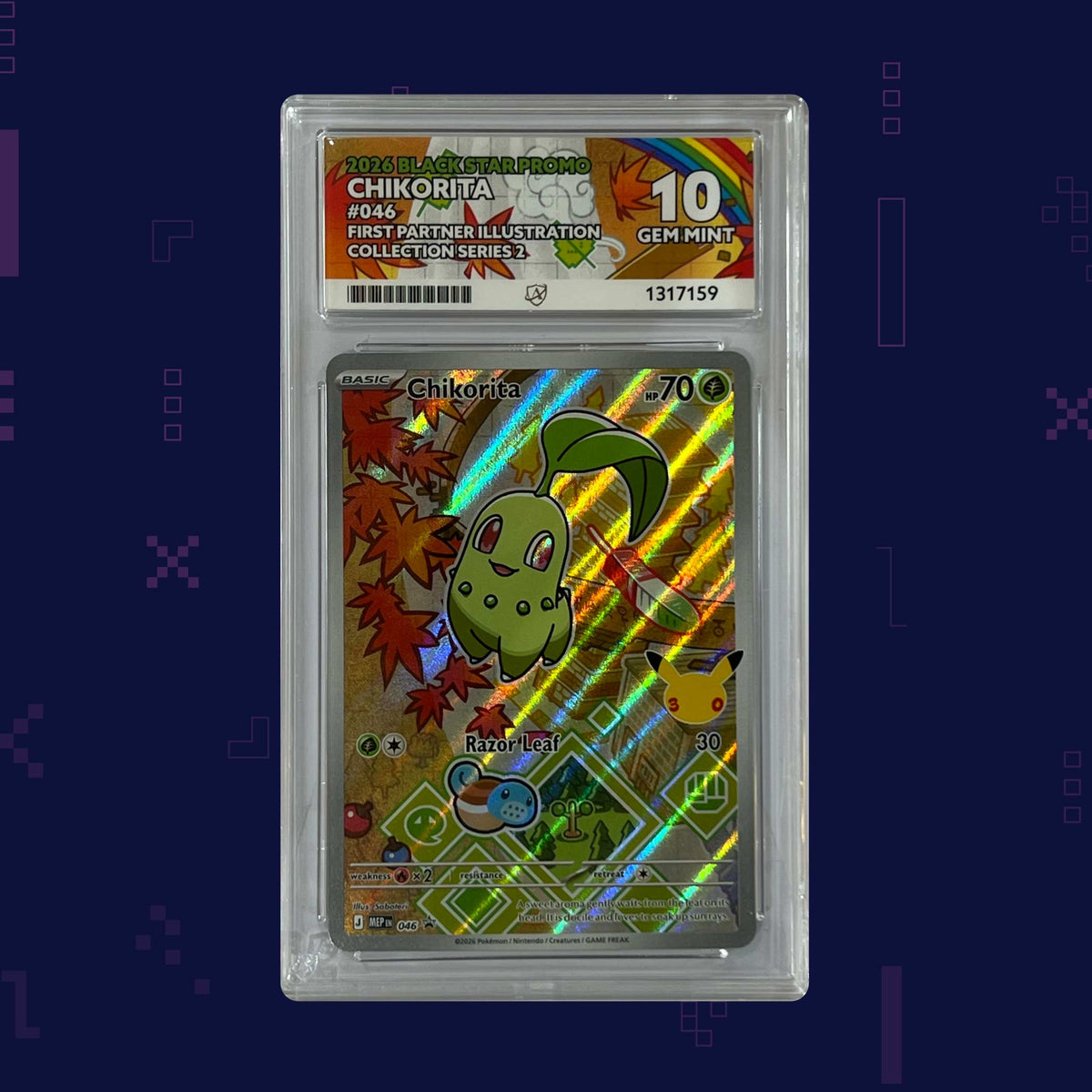 Pokémon - Chikorita #046 2026 Black Star Promo First Partner Illustration English - ACE 10 (1317159)