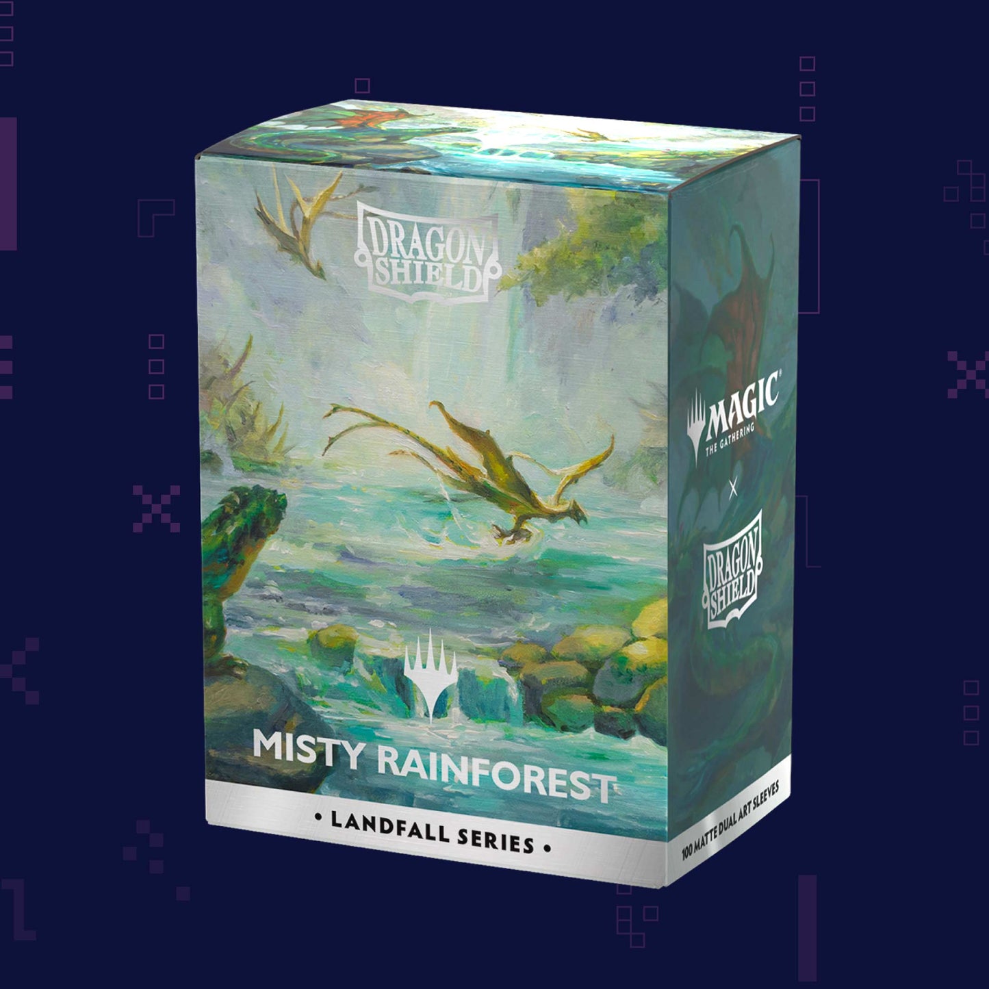 Dragon Shield - Dual Matte Art Standard Size Sleeves 100pk - Magic: The Gathering Landfall Series Misty Rain