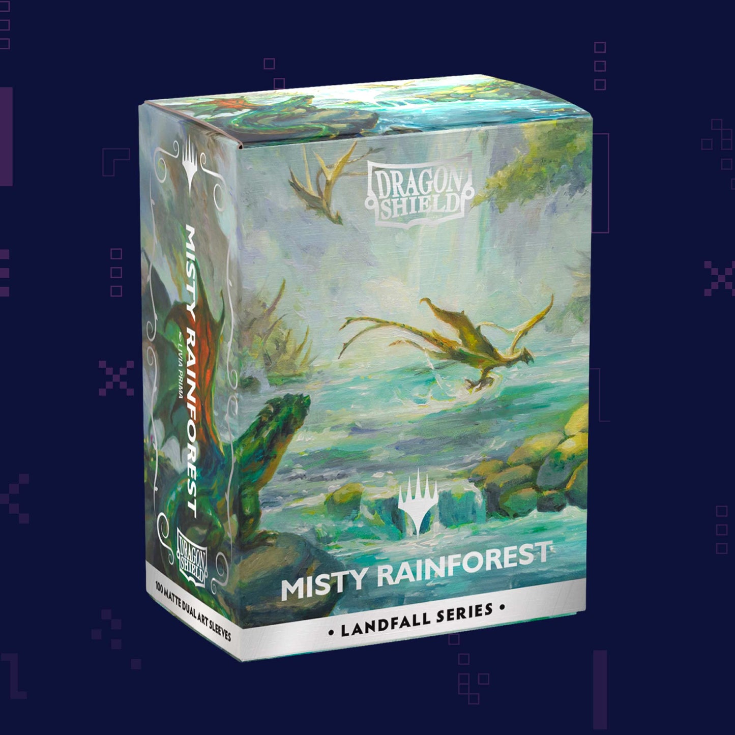 Dragon Shield - Dual Matte Art Standard Size Sleeves 100pk - Magic: The Gathering Landfall Series Misty Rain