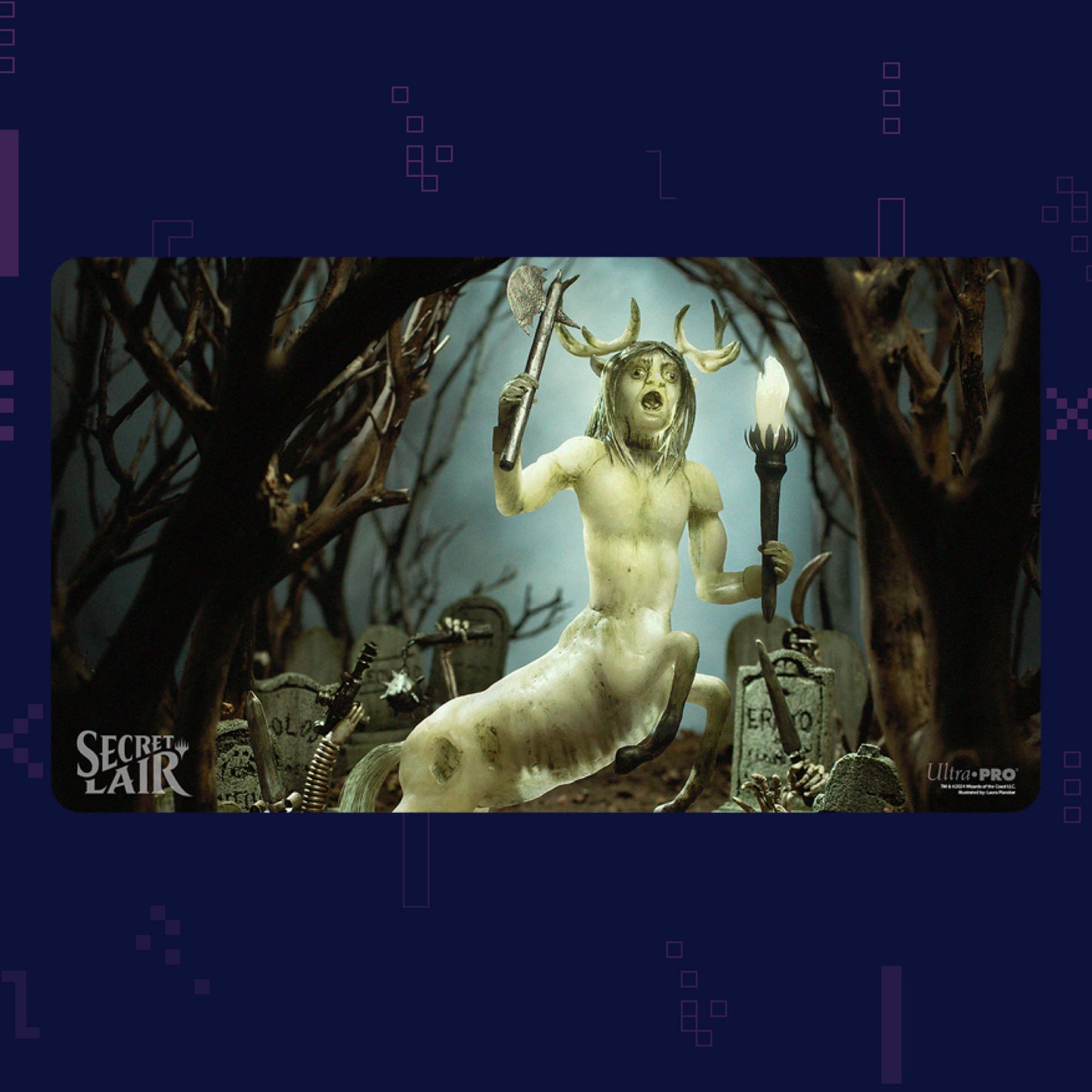 Ultra Pro - Magic: The Gathering - Secret Lair Diabolical Dioramas Playmat - Karador, Ghost Chieftain